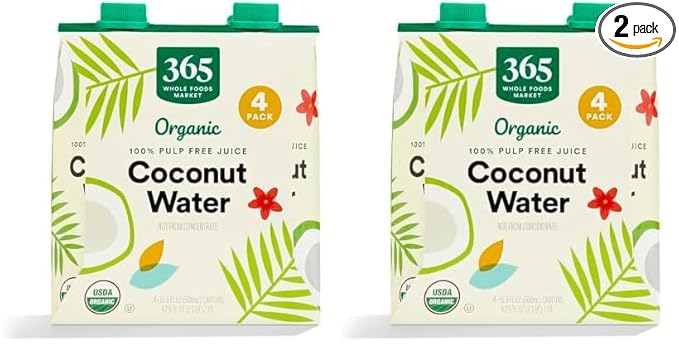 365 by Whole Foods Market, Organic Coconut Water 8 Pack, 67.6 Fl Oz