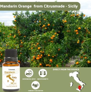 Pure Mandarin Essential Oils - Essential Oils for Diffusers Aromatherapy & Humidifiers (2LB)- Promotes Rest & Wellness | Natural Cold-Pressed