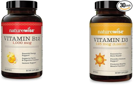 NatureWise Vitamin B12 1000 mcg 60 D3 5000iu 5000iu 30 30 Count