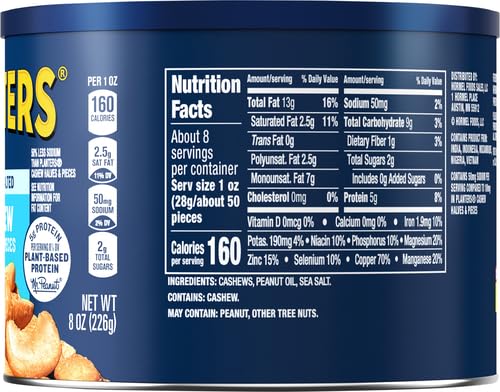 PLANTERS Lightly Salted Cashew Halves & 8 Oz 2)