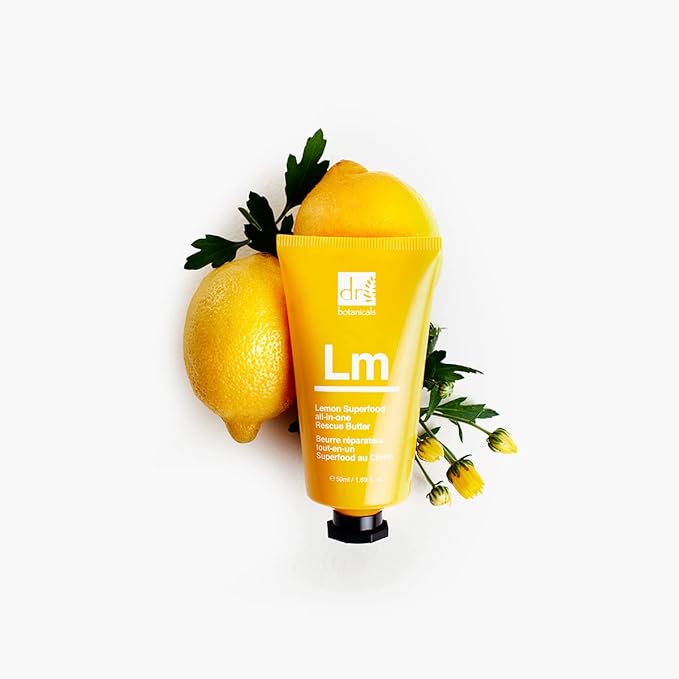 Dr. Botanicals Lemon Rescue Body Butter w/ Shea - Spa Quality Moisturizer - Dry Skin - Feet - Elbows - Knees - Coconut Lemongrass & Almond Oil - Penetrates Fast - Soft Supple & Radiant - 1.69oz - 5 Pack