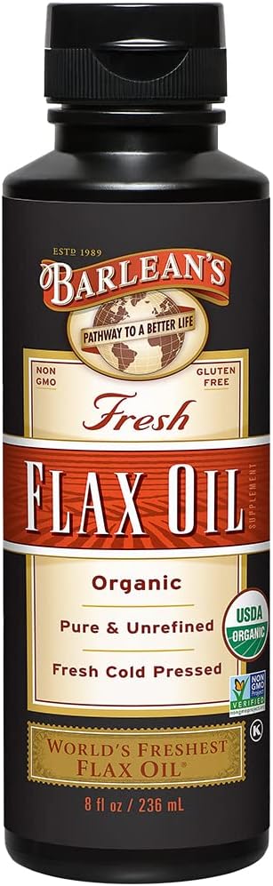 Barlean's Organic Flaxseed Oil Liquid from 7,640mg ALA 3 Fatty 8 oz