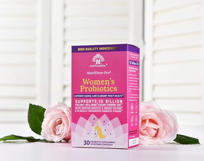 NutriCelebrity NutriFlora-Pro Probiotics for Women 10 Billion 6 Strains (30 Caps)