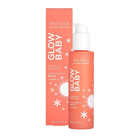 Pacifica SPF 30 Body Lotion - Glow Baby Brightening Vitamin C Body Moisturizer -w/Broad Spectrum UVA/UVB SPF 30 Sun Protection - Clean Beauty Vegan & Cruelty-Free Dermatologist Tested