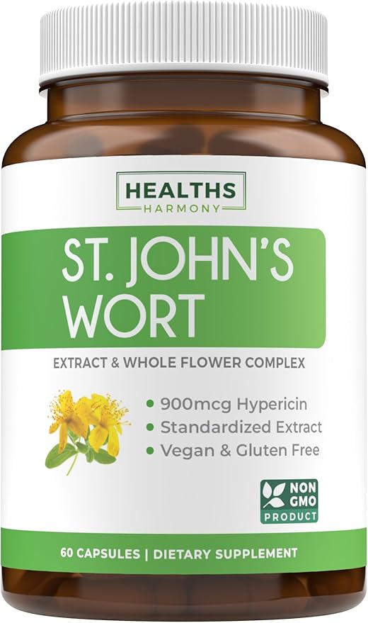 St. John's Wort 60 Capsules 900mcg Hypericin 500mg Per