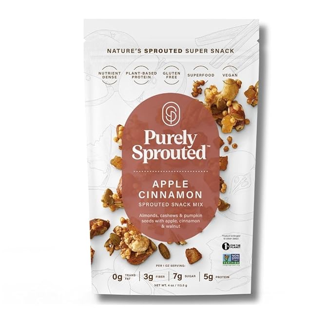 Purely Sprouted Apple Cinnamon Snack Mix: (4 oz, 6 pack)