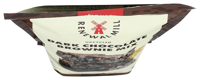 Renewal Mill Dark Chocolate Brownie Mix 18 oz, Gluten-Free, Vegan, Non-GMO, Upcycled Ingredients I Easy to Make in One Bowl, Only Requires Oil and Water, Kid-Friendly | Packaging May Vary