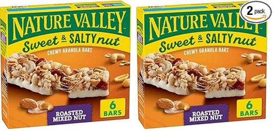 Nature Valley Granola Bars Sweet and Salty Nut Roasted Mixed Nut, 1.2 Oz, 6 Ct (Pack of 2)