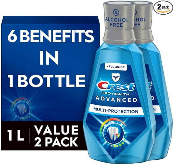 Crest Pro-Health Advanced Mouthwash, Alcohol Free, 1 L (33.8 fl 2, Crest