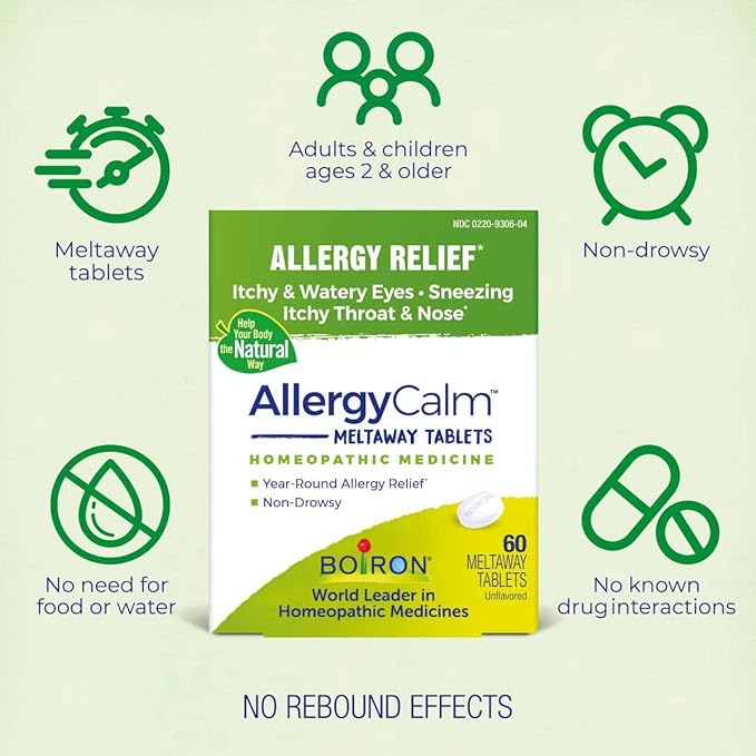 BOIRON AllergyCalm Tablets for Relief from 60 Count