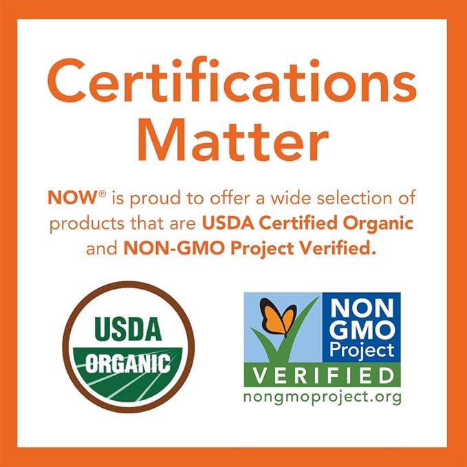 NOW Supplements, Fiber-3, Certified Organic, Non-GMO 16-Ounce