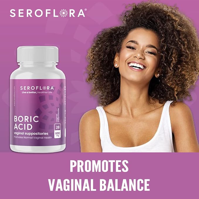 Boric Acid Vaginal Suppositories 600 mg 28 Capsules