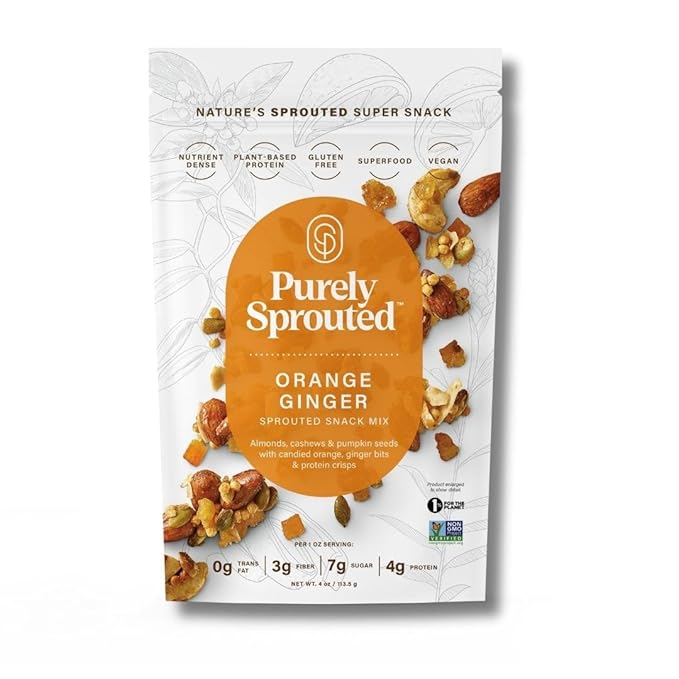 Purely Sprouted Orange Ginger Snack Mix: (4 oz, 6 pack)