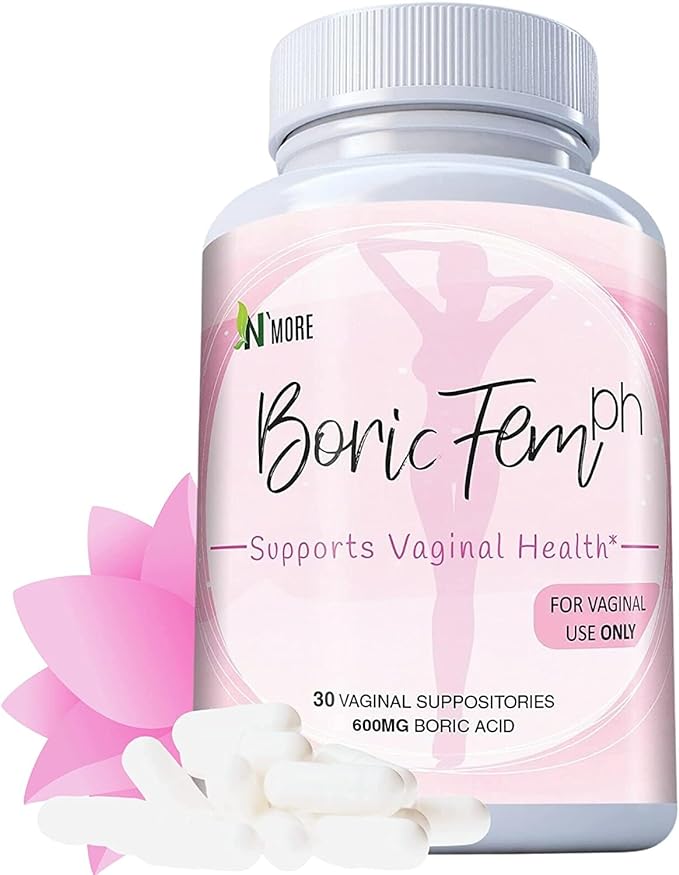 N'More Boric Acid Vaginal Suppositories- 100% Pure 30 Servings 1)