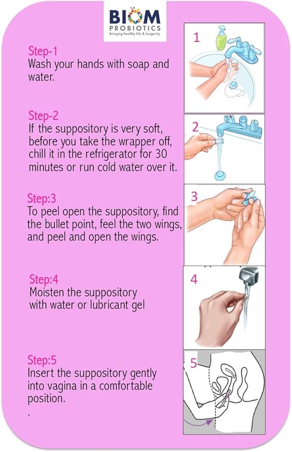 Biom Probiotics Prebiotics Boric acid Suppositories (10)