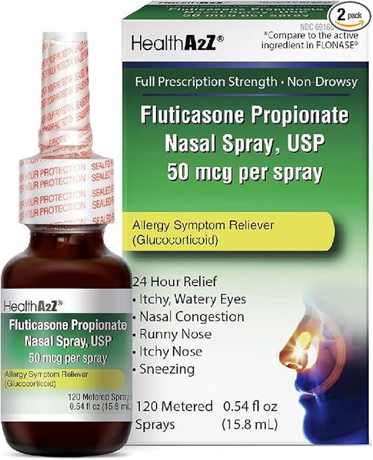 HealthA2Z Fluticasone Propionate Nasal Sprays, 24 Relief,120 Sprays, 0.54 fl