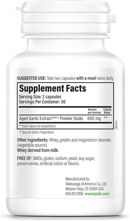 Kyolic Aged Garlic Extract Formula 100, 100 Capsules