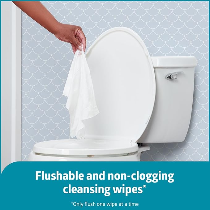 Medline ReadyFlush Select Dispersible Cleansing Cloths, 1 Pack