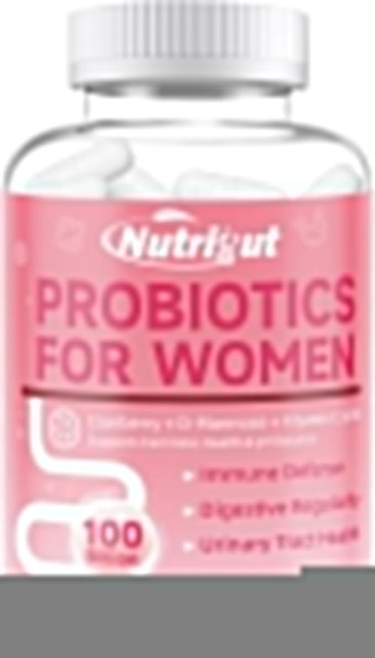 Probiotics for Women 100 Billion CFUs Probiotic and Prebiotics with Digestive Enzymes for Gut Health, Vaginal Probiotics with Cranberry and D-Mannose for Urinary Tract Health, pH Balance, 87 Capsules