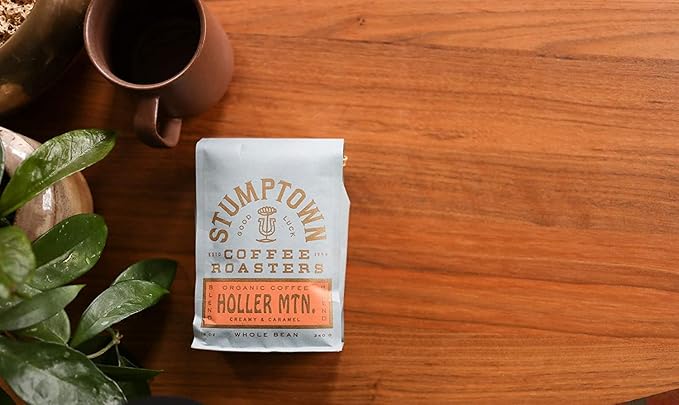 Stumptown Coffee Roasters, Medium Roast Organic Whole Bean Coffee - Holler Mountain 18 Ounce Bag with Flavor Notes of Citrus Zest, Caramel and Hazelnut (Pack of 2)