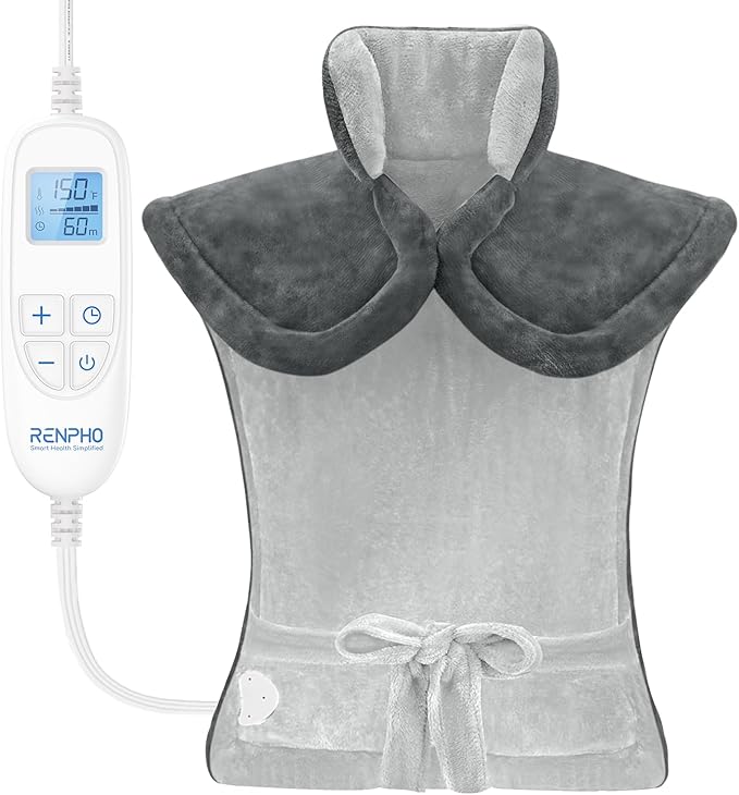 RENPHO Heating Pad for Back, Relaxation 24"x33", Grey