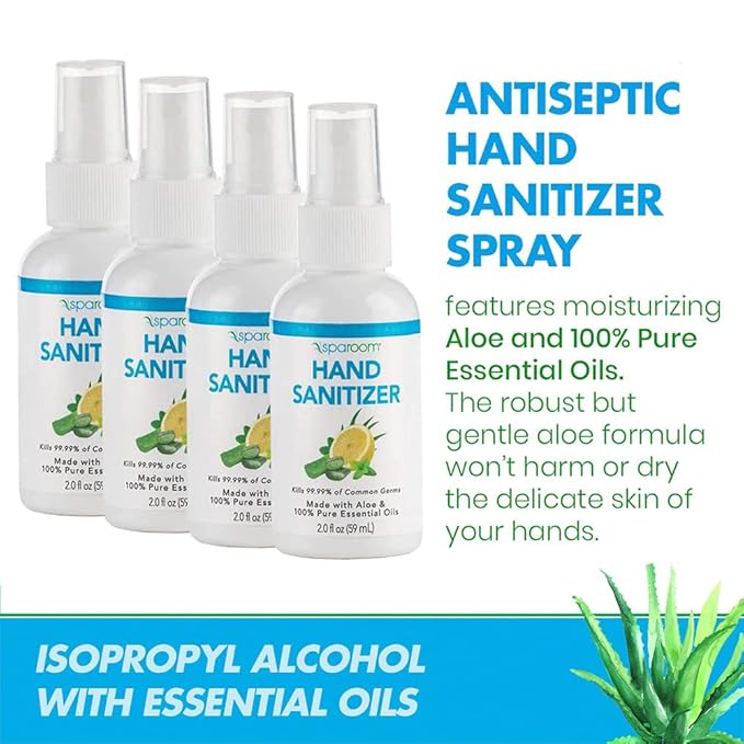 SpaRoom Hydrating Hand Sanitizer, 70% Alcohol 2 Fl 4-pack