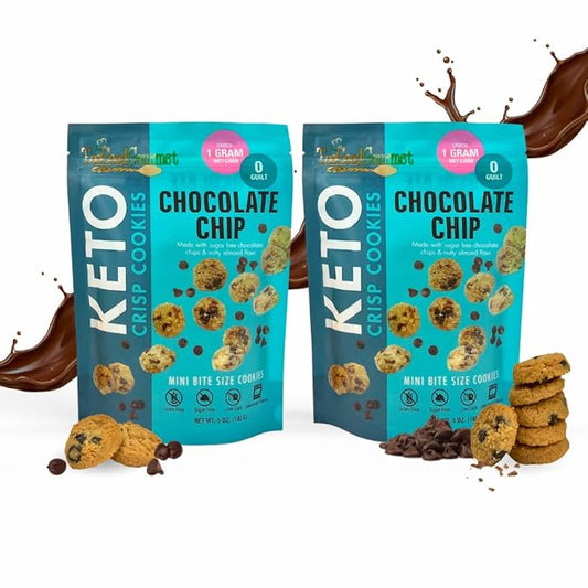 New Too Good Gourmet Low Carb Keto Snack | 2 Pack Chocolate Chip Sugar Free Cookies | Perfectly Baked | Gluten-Free | Grain-Free Keto Cookies | Zero Sugar Snacks