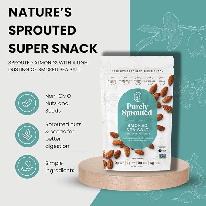 Purely Sprouted Smoked Sea Salt Sprouted (4 oz, 6 pack)