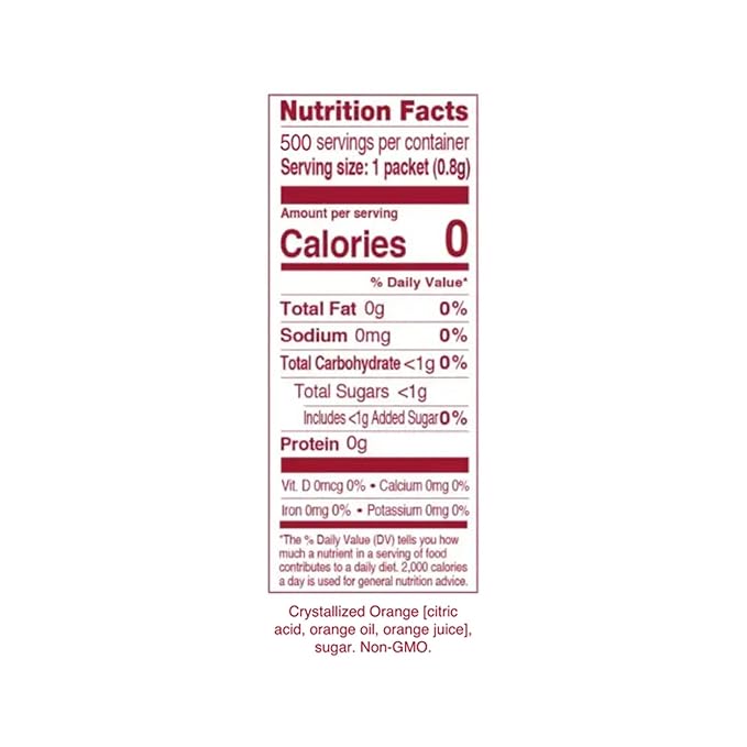 TRUE ORANGE Water Enhancer, Bulk Pack, Zero Calorie Flavoring, For Bottled Water, Iced Tea & Recipes, Flavor Packets Made with Real Oranges,500 Count (Pack of 1)- Packaging May Vary