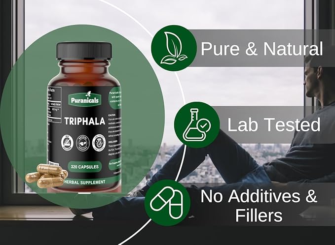Triphala Premium 320 Capsules Non-GMO and 600 mg
