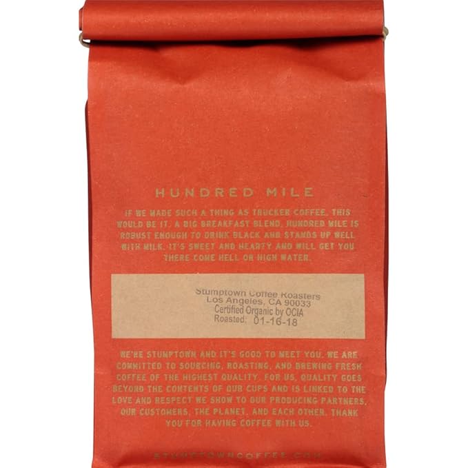 Stumptown Coffee Roasters, Medium Roast Organic Whole Bean Coffee - Hundred Mile 12 Ounce Bag with Flavor Notes of Jam and Toffee (Pack of 3)