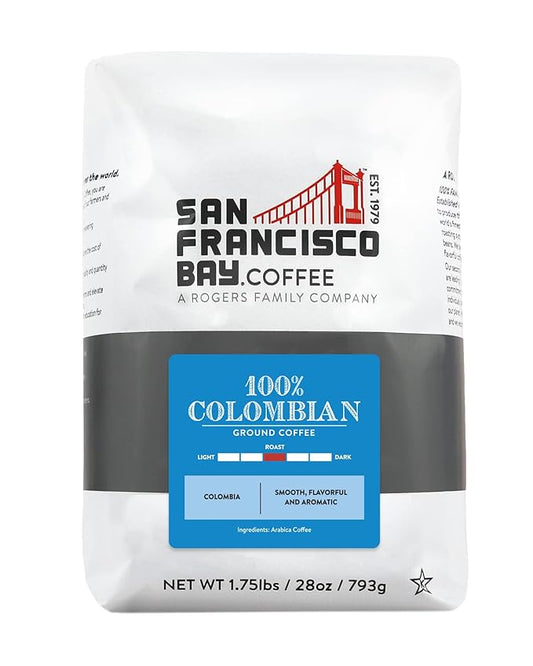 San Francisco Bay Ground Coffee - 100% Colombian (28oz Bag), Medium Roast