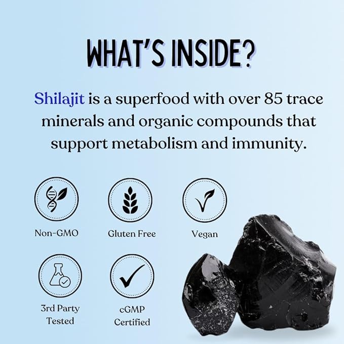 Pure Himalayan Shilajit Tablets 90ct (200mg Each)