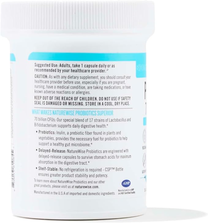 NatureWise Probiotics 70 Billion CFU 17 Strains 30 Capsules[1-Month Capsules[1-Month Supply]