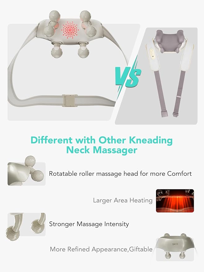 SKG Neck Massager for Pain Relief 6D Kneading H7 Ultra