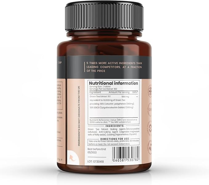 pureclinica Concentrated Green Tea 10,000mg x 180 Tablets