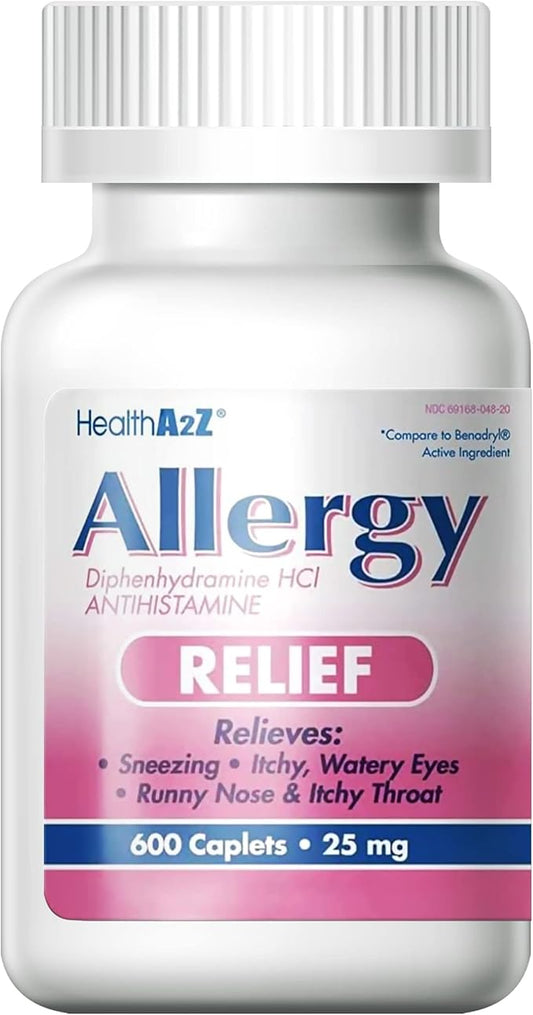 HealthA2Z® Allergy Relief 25mg | (600 Caplets 1))