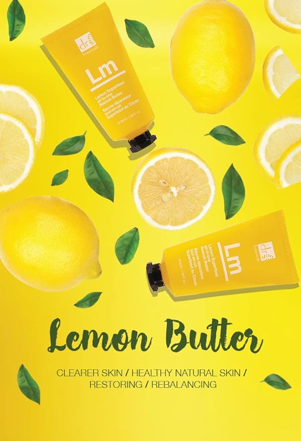 Dr. Botanicals Lemon Rescue Body Butter w/ Shea - Spa Quality Moisturizer - Dry Skin - Feet - Elbows - Knees - Coconut Lemongrass & Almond Oil - Penetrates Fast - Soft Supple & Radiant - 1.69oz - 5 Pack