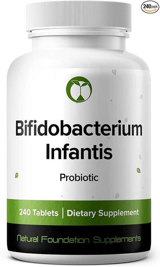 Bifidobacterium Infantis Probiotic Supplement 240 Tablets 3 Billion CFU Probiotics for Men & Women Supports Intestinal Digestive & Gut Health Made in The USA (240, Bifidobacterium Infantis)