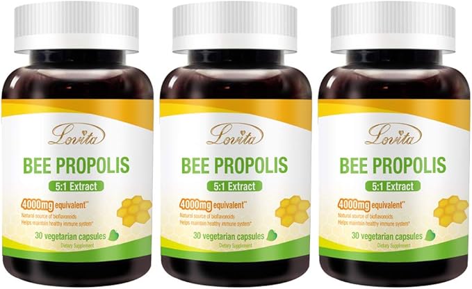 Bee Propolis Capsule 4000mg Equivalent 5:1 Concentration 30 Vegetarian 3)