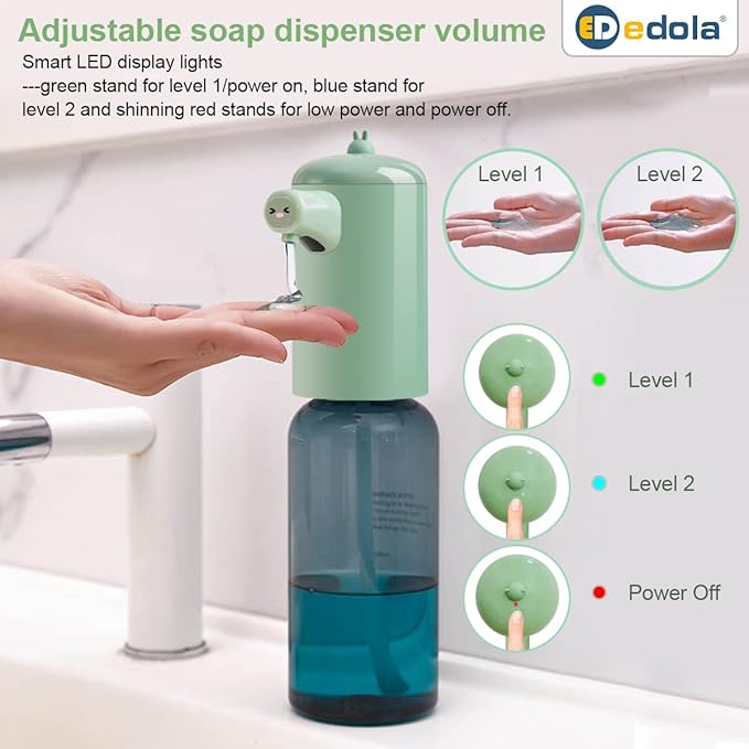 Automatic Soap Dispenser Pump, Upgraded Infrared 2 Adjustable
