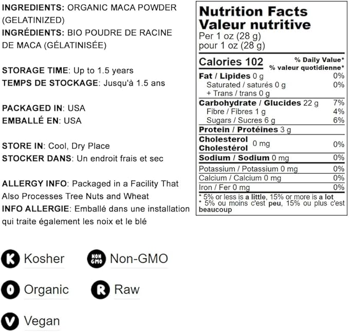 Food to Live Organic Maca Powder, 4 Pounds