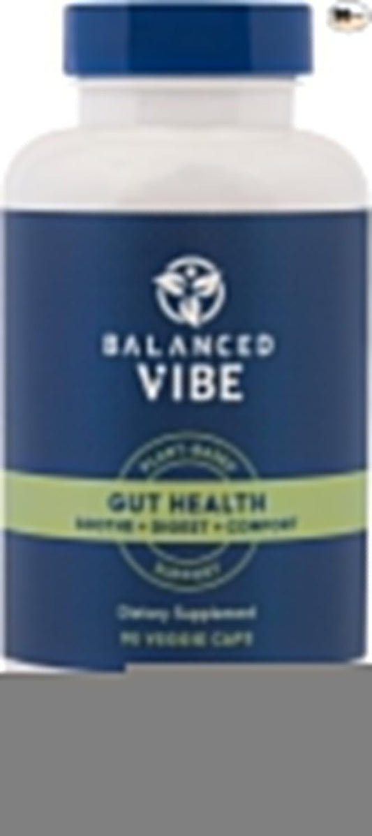 Balanced Vibe 7-in-1 Organic Gut Health Supplement | Digestive Support for Men, Women | After-Party Recovery | Helps Reduce Bloating, Promotes Optimal Digestion | Gut Support for Daily Wellness(90 ct)