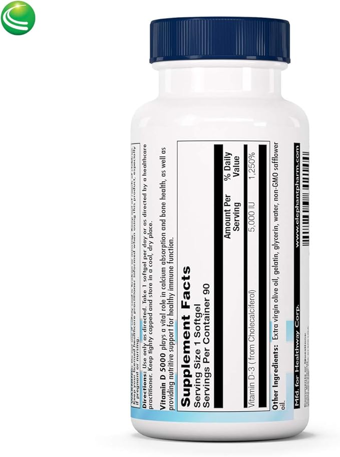 Nutra BioGenesis - Vitamin D 5000 D3 5000 5000 IU 90 Softgels