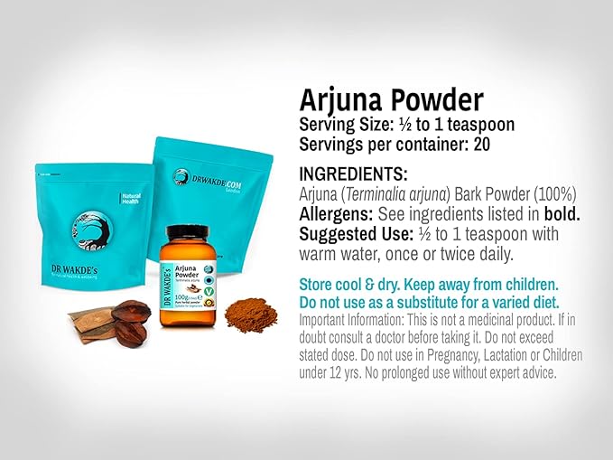 DR WAKDE'S Arjuna Bark Powder (Terminalia arjuna) 500g (1.1lb) (1.1lb) |
