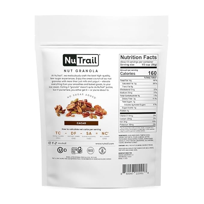 NuTrail Nut Granola Cereal, Cacao, No 8 oz. 1 Count