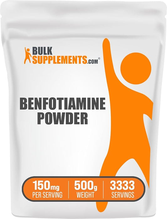 BulkSupplements.com Benfotiamine Powder B1 Supplement, 150mg, Gluten 150mg per 500g (1.1 (1.1 lbs) 1)