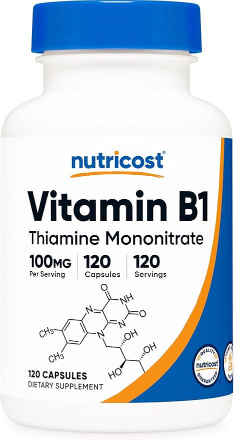 Nutricost Vitamin B1 (Thiamine) 100mg, 120 Capsules