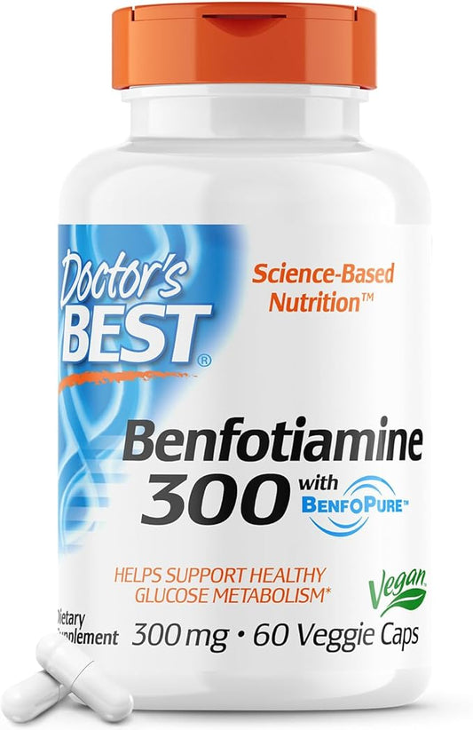 Doctor's Best Benfotiamine 300 with BenfoPure, 300 mg, 60 Veggie