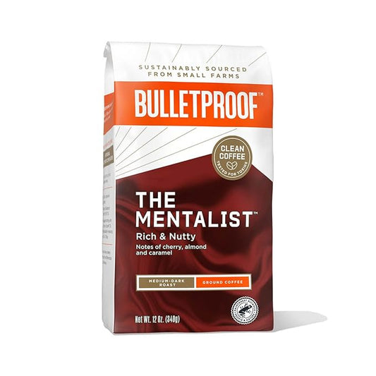Bulletproof The Mentalist Medium-Dark Roast Ground Coffee, 12 Ounces, 100% Arabica Coffee Sourced from Guatemala, Colombia & El Salvador